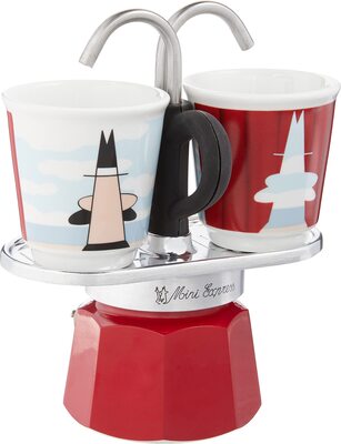 Bialetti Set Mini Express Espressokanne Magritte rot bei Amazon bestellen