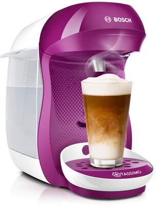 Alle Details zur Kaffeemaschine Bosch TAS1001 Tassimo Happy wild purple und ähnlichen Maschinen