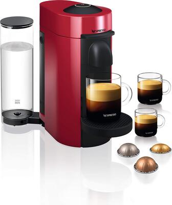 Alle Details zur Kaffeemaschine DeLonghi ENV 150.R Vertuo Plus Deluxe rot und ähnlichen Maschinen