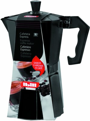 Alle Details zur Kaffeemaschine Ibili Bahia Black 12 Tassen Espressokanne (612212) und ähnlichen Maschinen