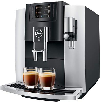 Alle Details zur Kaffeemaschine Jura E8 mit Smart Connect Sender platin (15247) und ähnlichen Maschinen