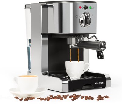 Alle Details zur Kaffeemaschine Klarstein Passionata 15 silber (10031700) und ähnlichen Maschinen