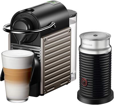 Alle Details zur Kaffeemaschine Krups XN 305T Pixie + Aeroccino 3 titan und ähnlichen Maschinen